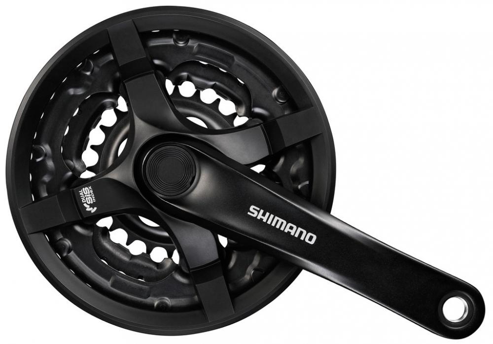 SHIMANO TOURNEY FC-TY501 Kurbelgarnitur 6/7/8-fach schwarz 42-34-24 Zähne für Mehrfachschaltungen.