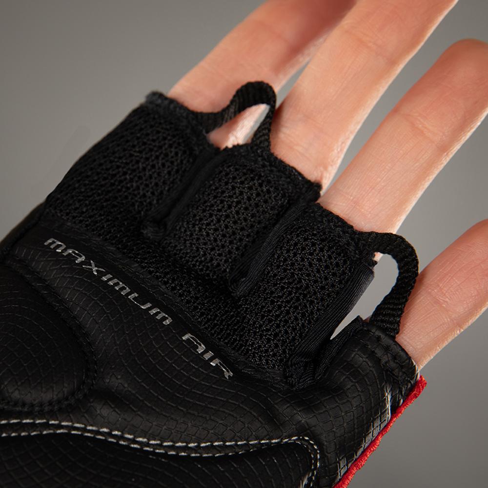 CHIBA Cool Air - Radhandschuhe kurzfinger, rot, M, atmungsaktiv mit Gelpolsterung