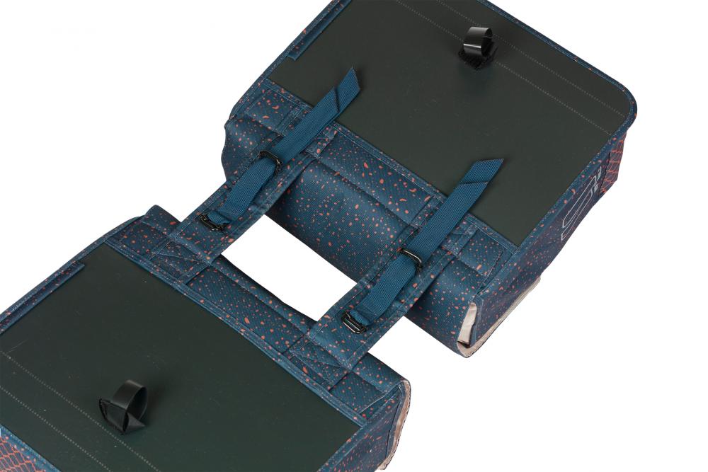 Basil Flair Doppelpacktasche 35L aus recyceltem Polyester, wasserabweisend, MIK/Racktime kompatibel, Universal-Bridge.
