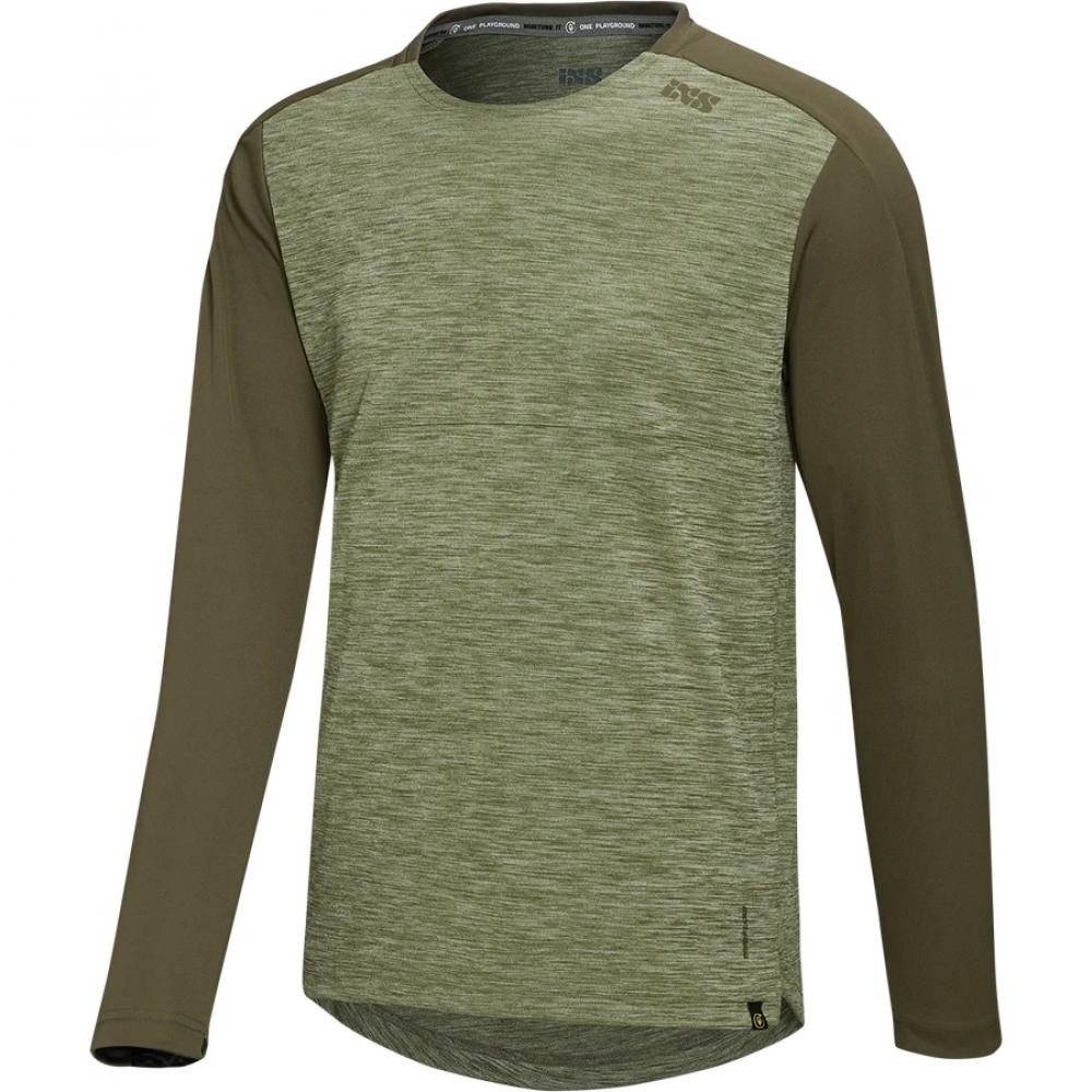 IXS Sports Division iXS Flow X Long Sleeve Jersey M Olive-Dark Olive - atmungsaktives Bike-Trikot