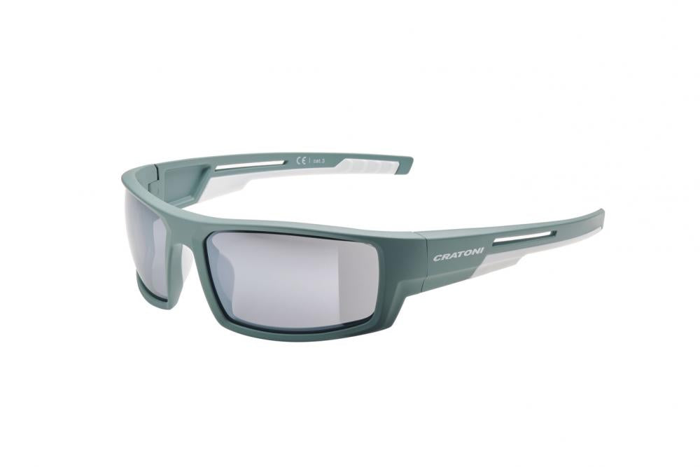 Cratoni Sportbrille Raw khaki matt - smoke w/ silver mirror Größe UNI