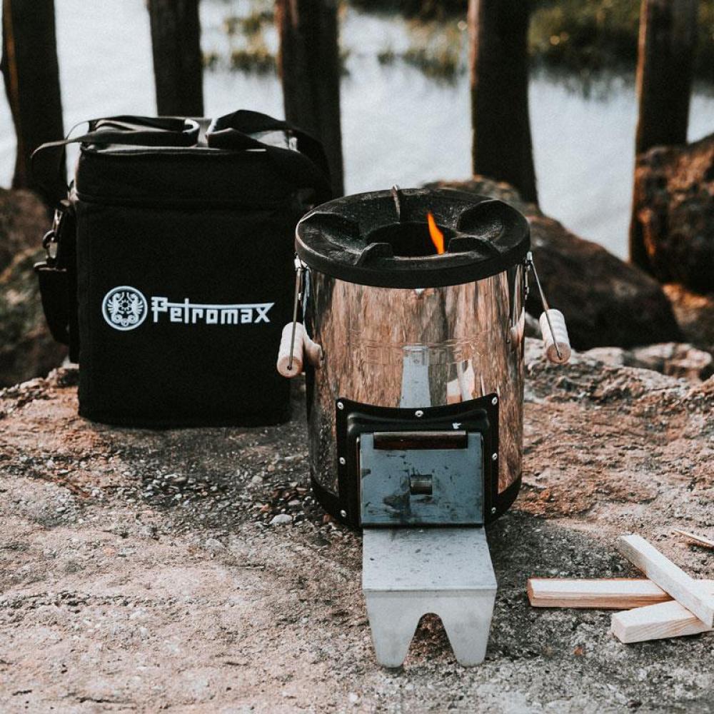 Petromax Transporttasche für Raketenofen rf33  Robuste Nylon-Tasche mit verstärkten Wänden, abnehmbarem Schultergurt und zusätzlichen Taschen für Zubehör