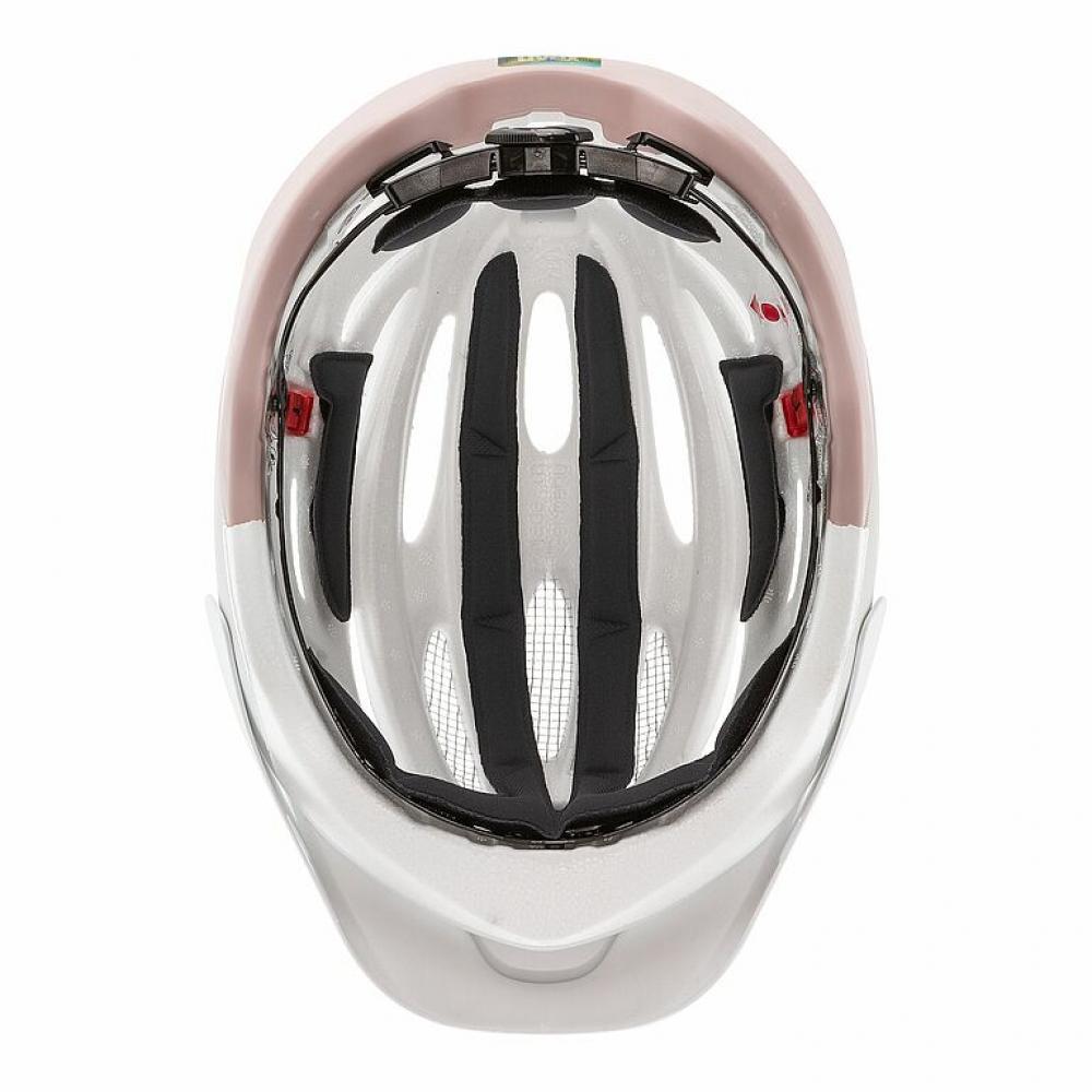 Uvex True CC Damen-Fahrradhelm Sand-Dust Rose matt 55-58 cm - Double Inmould, 3D IAS 3.0, Ponytail-Cut, LED-ready, 17 Belüftungen