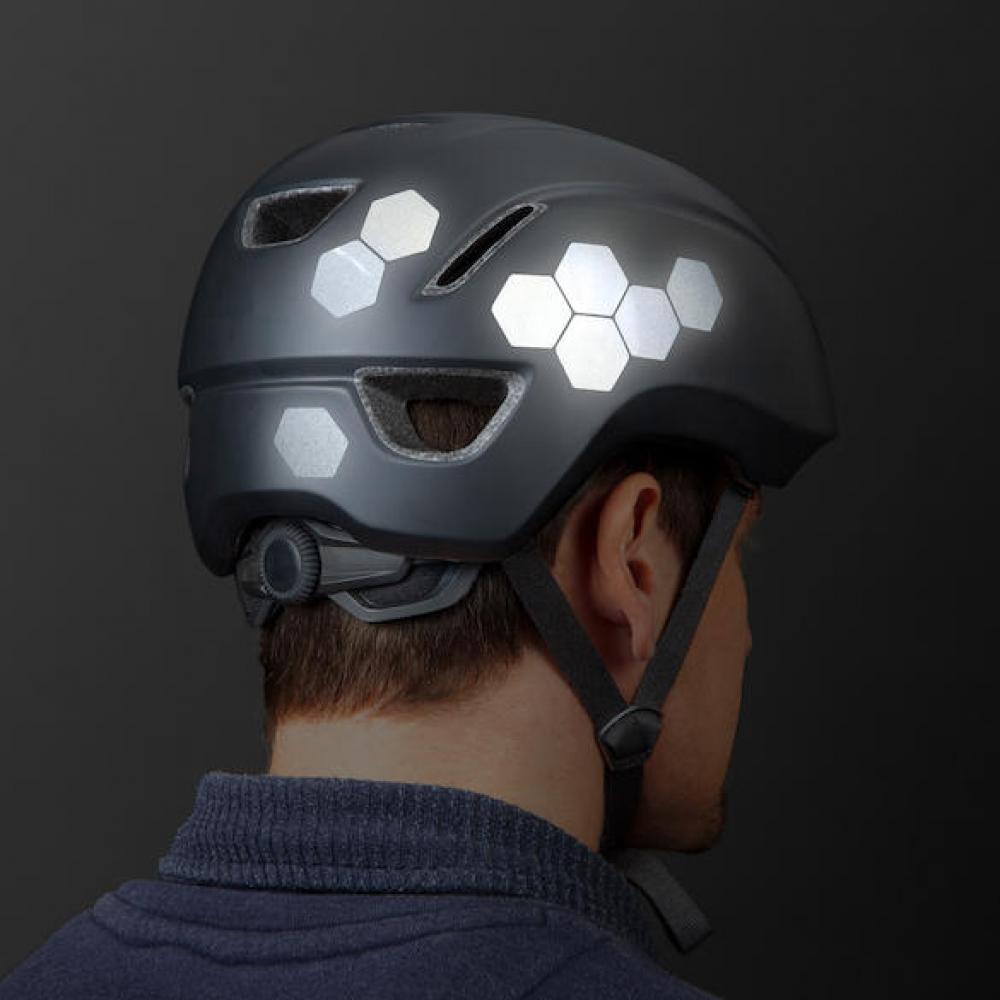 Luxshield Reflektor-Sticker Hexagon Größe Uni Schwarz - mehr Sicherheit im Stradenverkehr