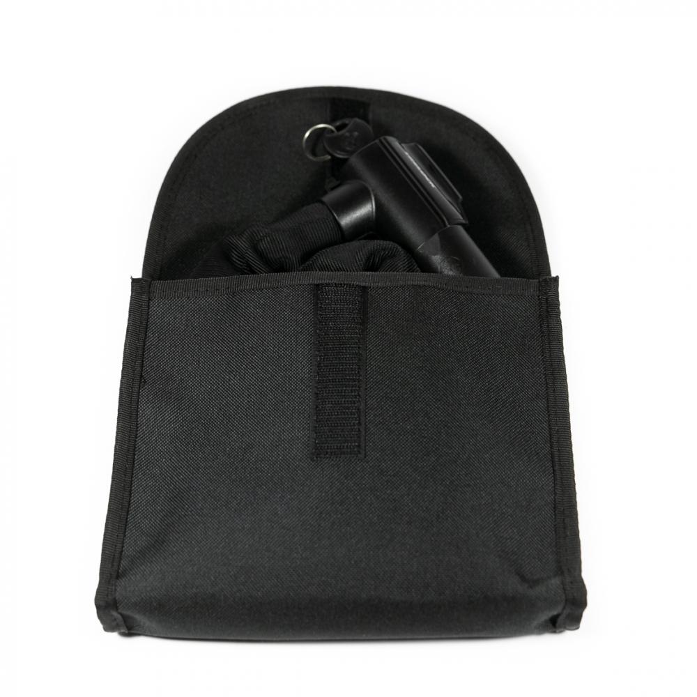 Haberland Tasche für Schlosskette - 450090 schwarz - kompakte Rahmentasche für Kettenschlösser
