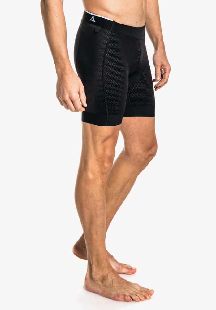 Schöffel Skin Pants 8h M Herren-Radunterhose, schwarz, Größe 48, mit 3D-Sitzpolster für 8h Komfort, atmungsaktiv, schnelltrocknend, 4-Wege-Stretch, antibakteriell