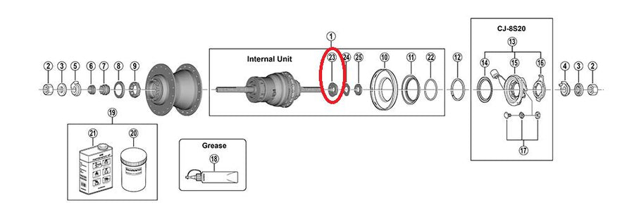 SHIMANO Sicherungsscheibe für SG-5R30-BT Größe Standard - zuverlässige Nabensicherung