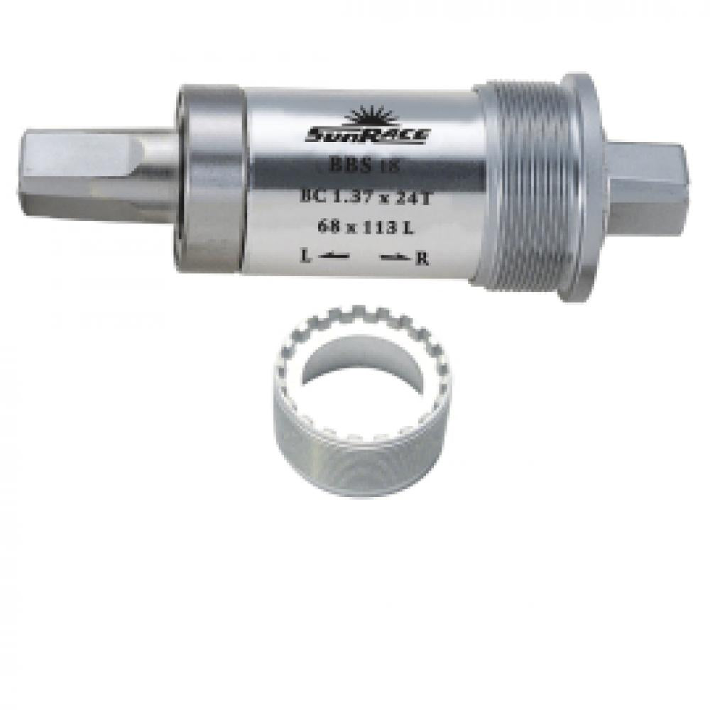 SunRace BBS18 Innenlager 4-Kant 113 mm silber - laufruhiges BSA-Tretlager