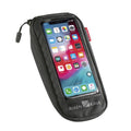 KLICKfix Phone Bag Comfort S Fahrrad-Smartphonetasche transparent schwarz mit Quad Mini Adapter.