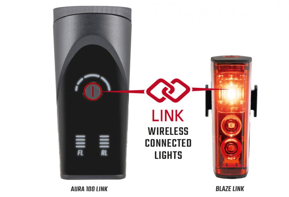 Sigma Licht AURA 100 USB & BLAZE Link Fahrradlicht-Set - 100 Lux Scheinwerfer mit Bremslicht