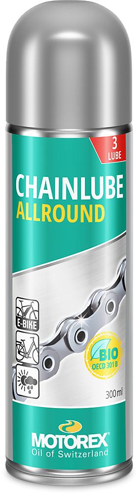 MOTOREX Kettenöl CHAINLUBE ALLROUND l 300 ml - biologisch abbaubares Kettenspray für Dauereinsatz
