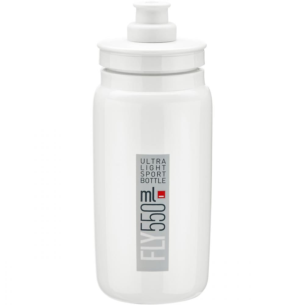 1x Elite Trinkflaschenhalter CustomRacePlus mattschwarz/weiß inkl. 1x Elite Trinkflasche, FLY weiß g