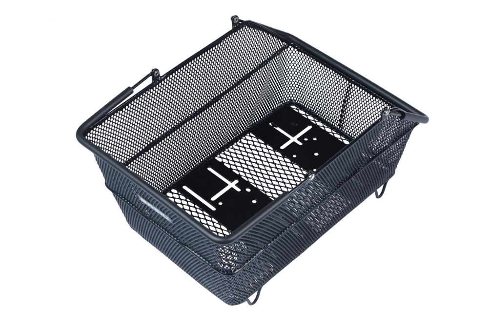 Schwarzer Basil Cento Multi System NX Gepäckträgerkorb (21,5 L) für MIK/Racktime/i-Rack/Carrymore Systeme.