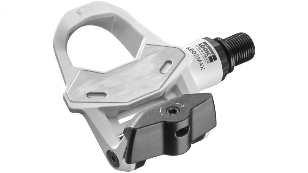 LOOK Rennrad Klickpedal Kéo 2 Max white, Composite Körper, Chromoly-Plus Achse, Edelstahl Kontaktfläche, einstellbare Auslösetension 8/12 Nm, inkl. graue Kéo Grip Cleats