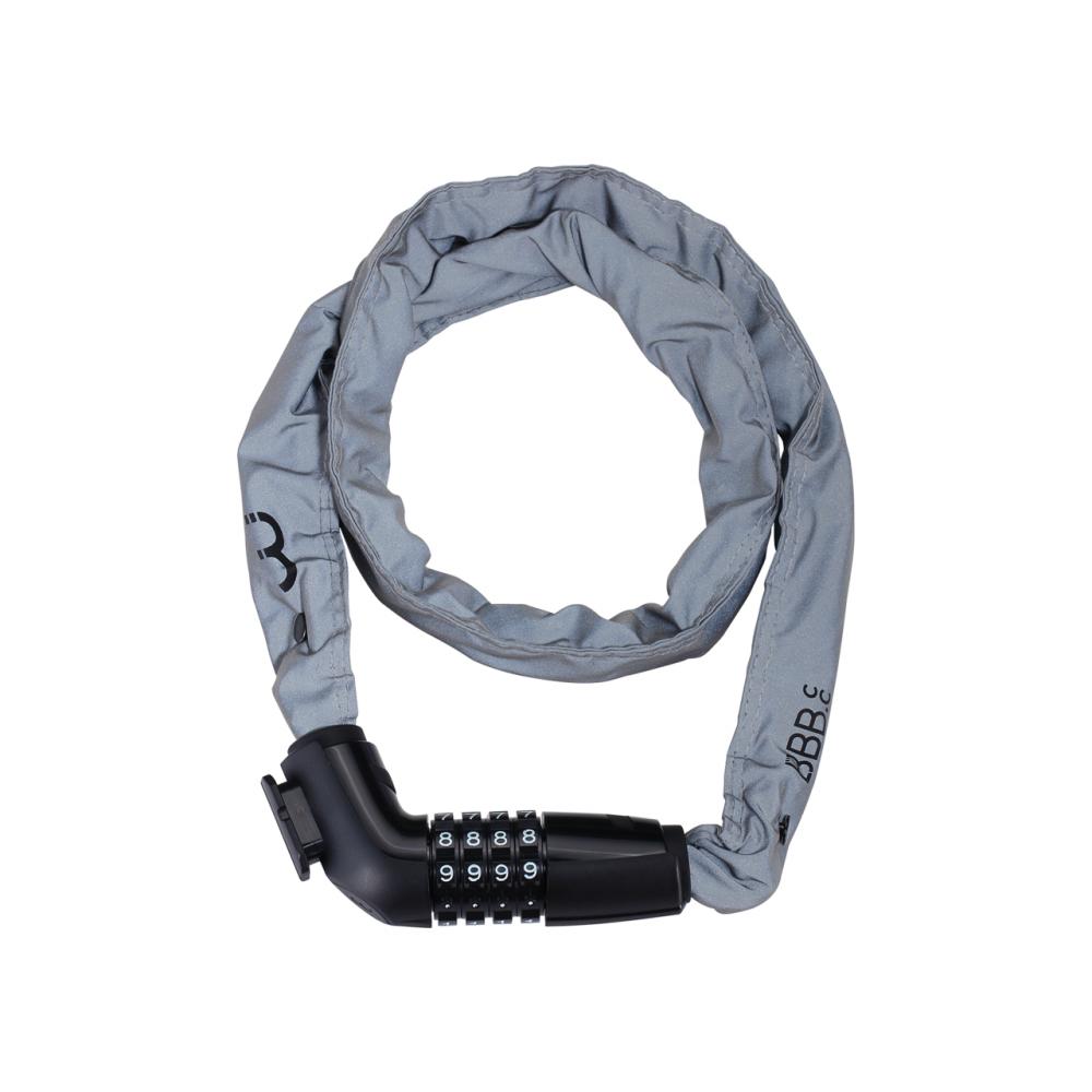 BBB Cycling BBB Schloss CodeLink Reflectives Kettenschloss schwarz/grau - sicheres, reflektierendes Zahlenschloss