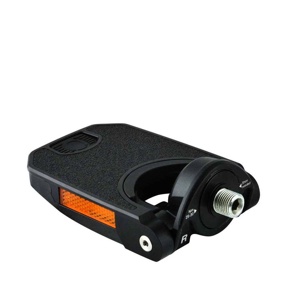by.schulz Falt Pedal Z.1 Aluminium schwarz, klappbar, robust, R-Pedal mit Reflektor, bis 150kg