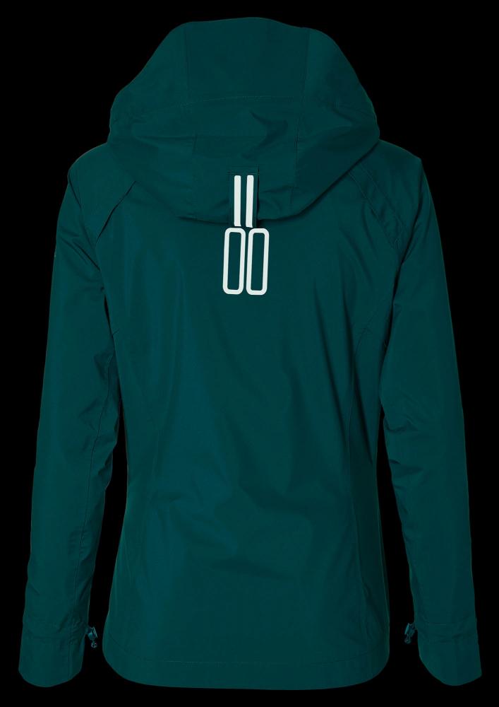 Basil Skane Damen Regenjacke in Teal Green, wasserdicht, atmungsaktiv, reflektierendes Logo auf dem Rücken, ideal fürs Fahrra