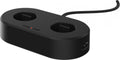Knog PWR Dock Aufladestation schwarz mit zwei Ladeschächten und USB-Anschluss für Fahrradbeleuchtung.
