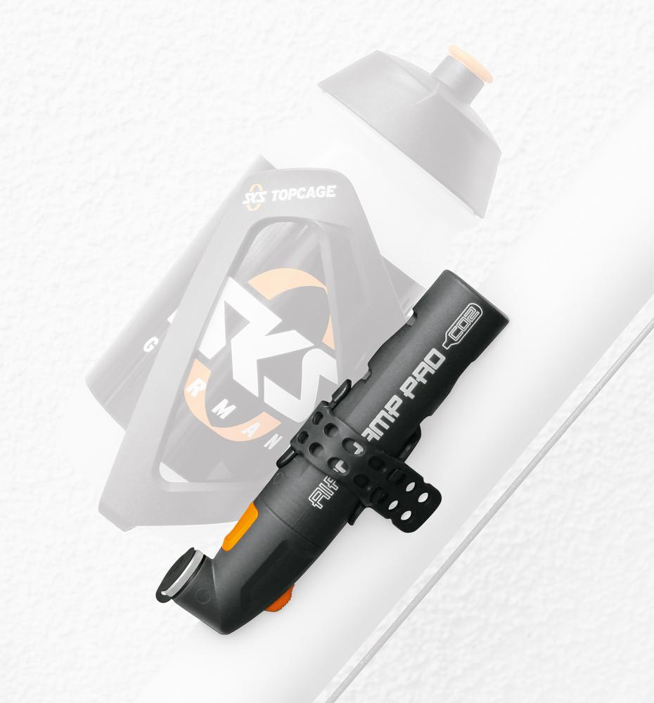 SKS Airchamp Pro CO2-Luftpumpe â leichte Einhandbedienung - für alle Ventilarten geeignet inklusive 16g CO2-Kartusche und Cliphalterung - CO2 Kartusche - Kartuschenpumpe