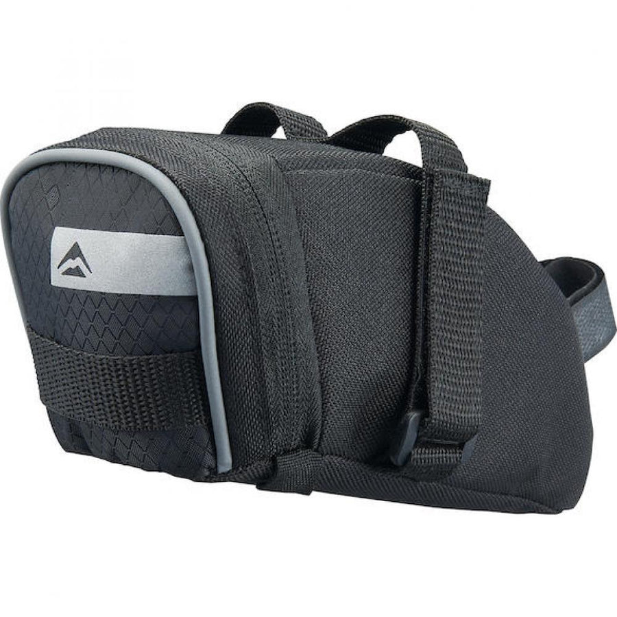 Merida Satteltasche STRIPE S Schwarz/Grau - Klettverschluss, spritzwassergeschützt