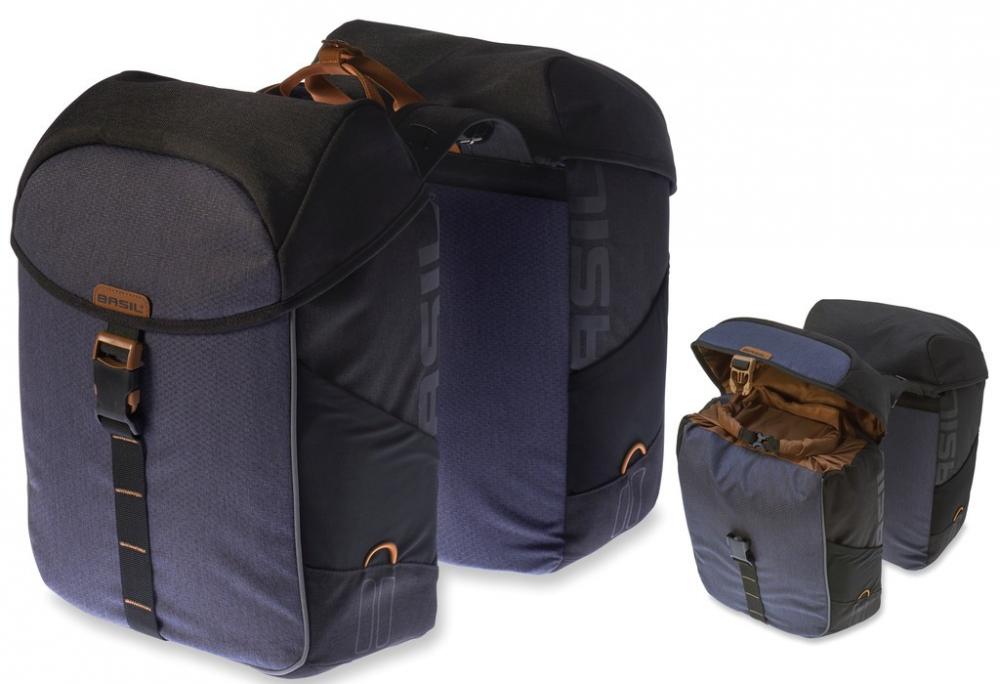 Basil Doppeltasche Miles wasserdicht black slate 32l