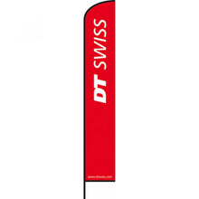 DT Swiss Beach Flag 235 cm Rot - auffällige Werbefahne mit stabilem Metallstanßuß