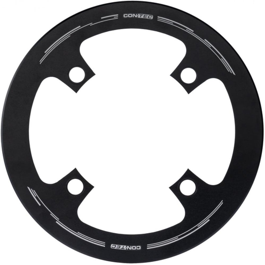 CONTEC Kettenschutzscheibe "C.Guard"nSB-verpackt, 104mm Lochkreis, passend für 4-Arm Aufnahme, schwarznMontage über Kettenblattschrauben, Aluminium, u.a. passend für CONTEC Kettenblätter C.Drive, 36-38 Zähne, Ø 173mm