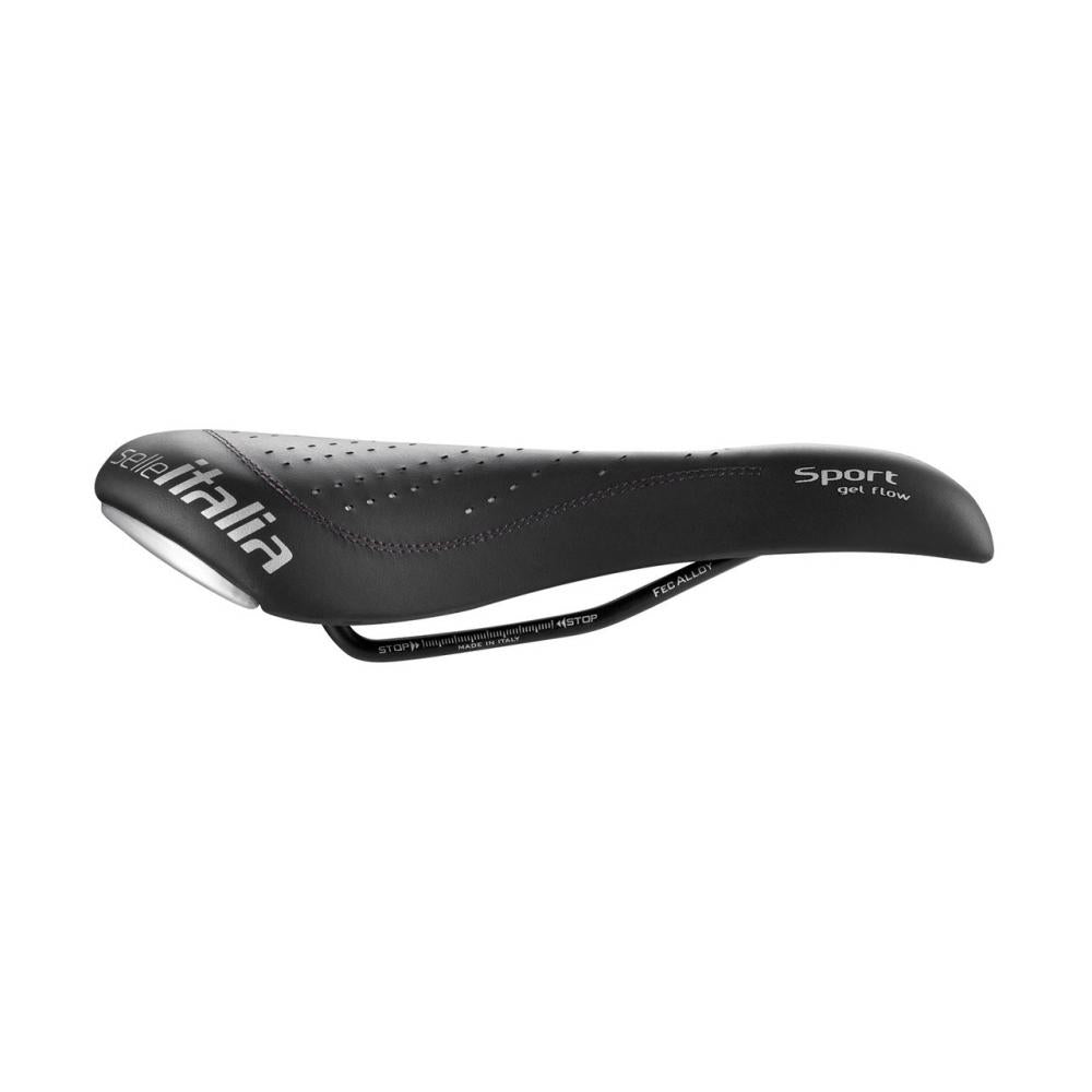 Selle Italia Sport Gel Flow S2 black - komfortabler Tourensattel mit 140 mm Breite, Gel-Polsterung, Superflow-Aussparung & elastomerbasiertem Dämpfungssystem
