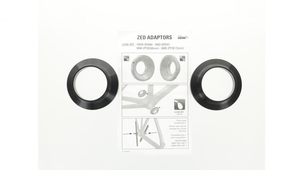 Look Adaptersatz MTB PF BB92 AFM 24mm - Pressfit Innenlager Adapter für Shimano Hollowtech II Kurbel, hochwertige Passgenauigkeit, langlebig, schwarz