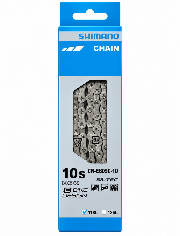 Shimano STEPS CN-E6090-10 E-Bike-Kette 10-fach 118 Glieder silber