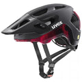 uvex react MIPS MTB-Helm black-ruby red matt, Größe 52-56 cm, MIPS-Schutz, IAS-System, Funktionspolster, leicht, stoßfest, top Belüftung