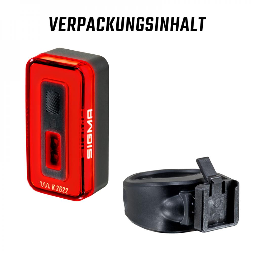HIRO Sigma Licht HIRO 70 Akku-Rücklicht Schwarz - USB-C - Bremslicht 500m Sichtweite