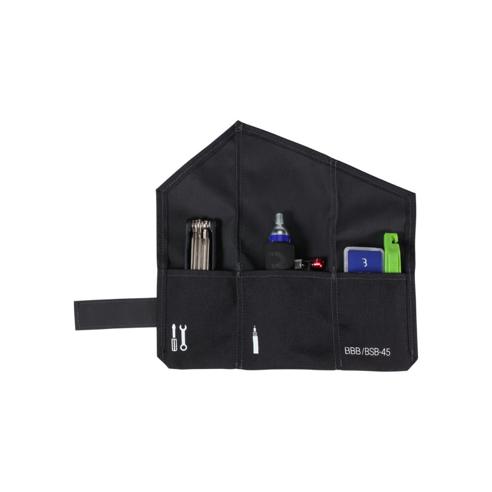 BBB Cycling BBB CombiSet RollPack CO2 Satteltasche L schwarz - komplettes Pannen-Notfallset