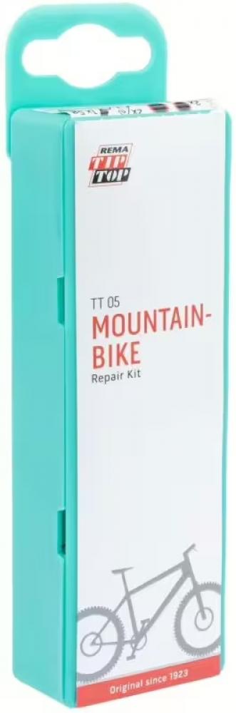 Rema Tip Top Flickzeug Set TT 05 SB Mountainbike Schlauchreparaturset in türkiser Box mit Reifenhebern.