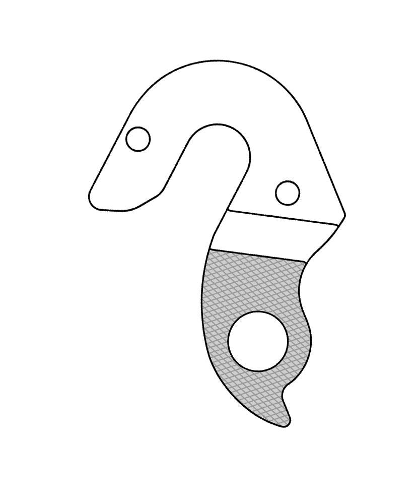 Marwi GH-280 Schaltauge mit Schrauben - Aluminium silber, kompatibel mit Stevens Bikes