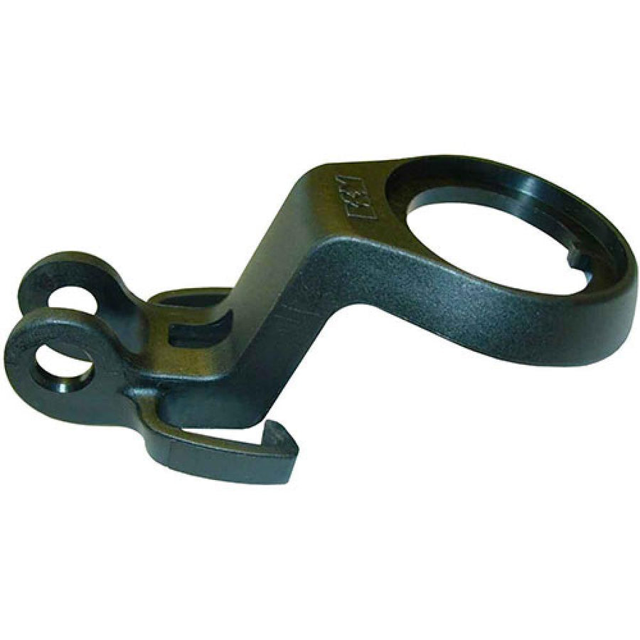 Schwarzer Busch & Müller 471B/1PB Kunststoff-Lampenhalter für 1 1/8" Steuersatz zur sicheren Scheinwerfermontage.