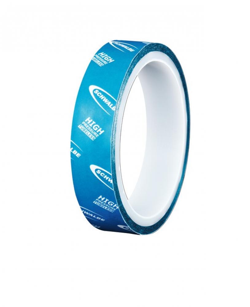 Schwalbe Tubeless Felgenband 10m x 29mm, blaue Rolle mit weißem Logo und High Pressure Tubeless Schrift.