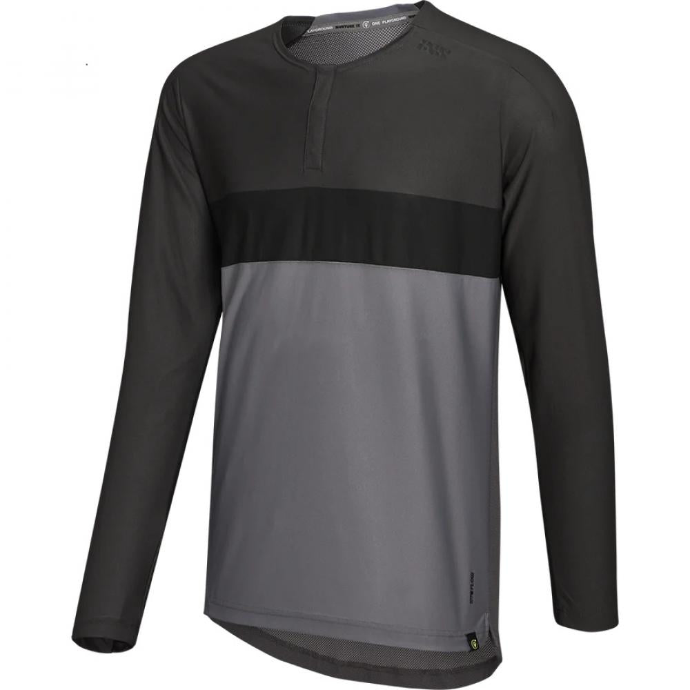 IXS Sports Division iXS Flow XTG Long Sleeve Henley M Graphite-Black - atmungsaktives Trail-Shirt