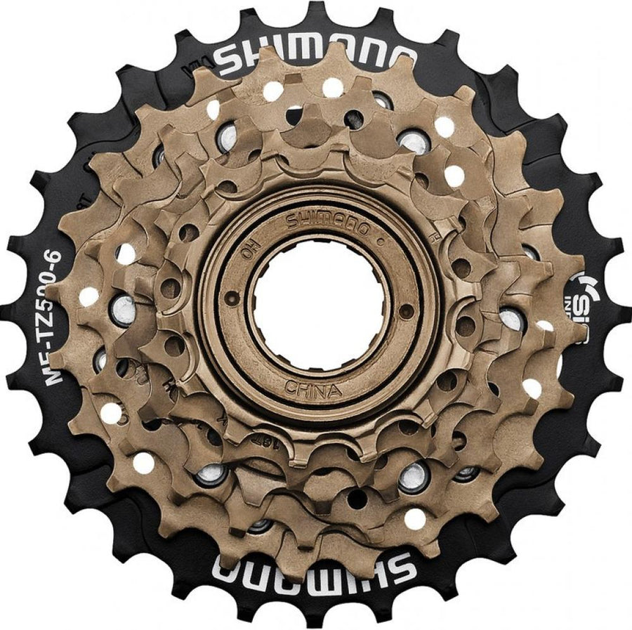 Shimano MFTZ500 6-fach Freilauf-Schraubzahnkranz 14-28, schwarz/bronze für zuverlässige Schaltperformance.