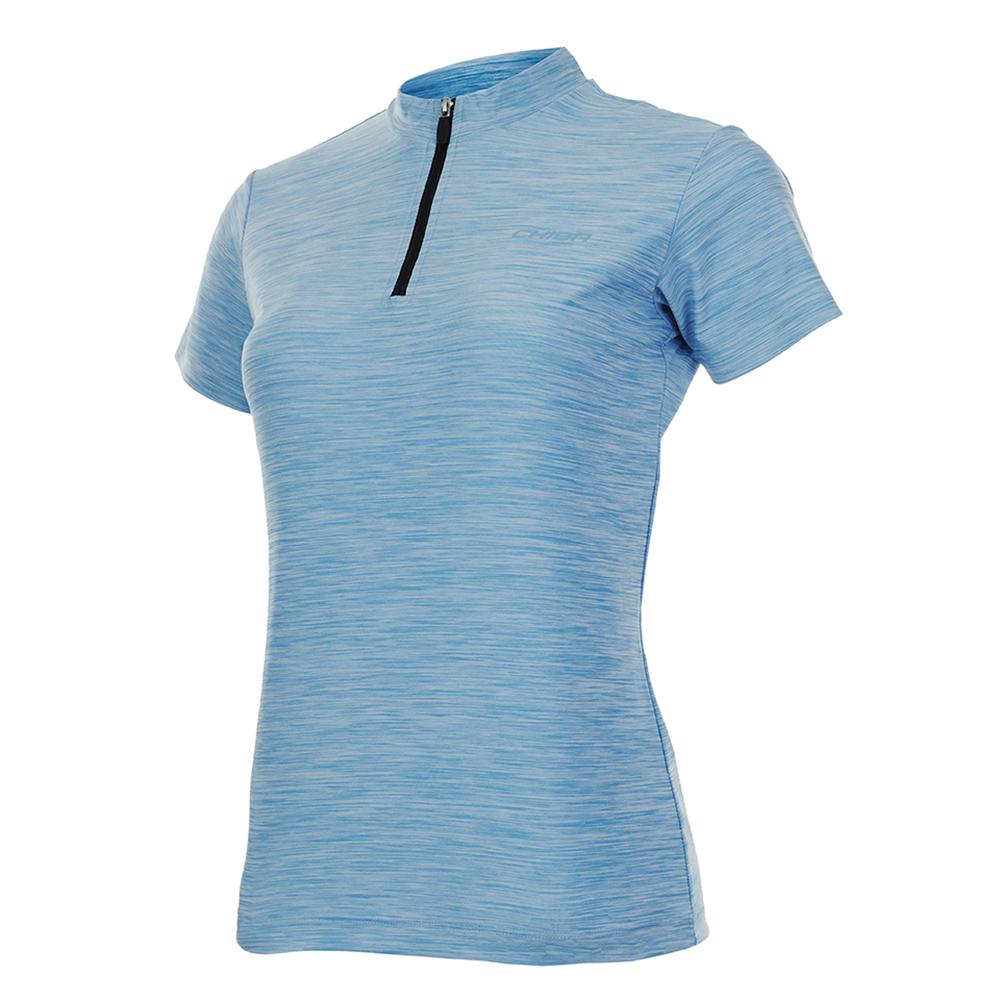 CHIBA Lady Melange Shirt - Radtrikot, atmungsaktiv, 3 Rückentaschen, royal, S