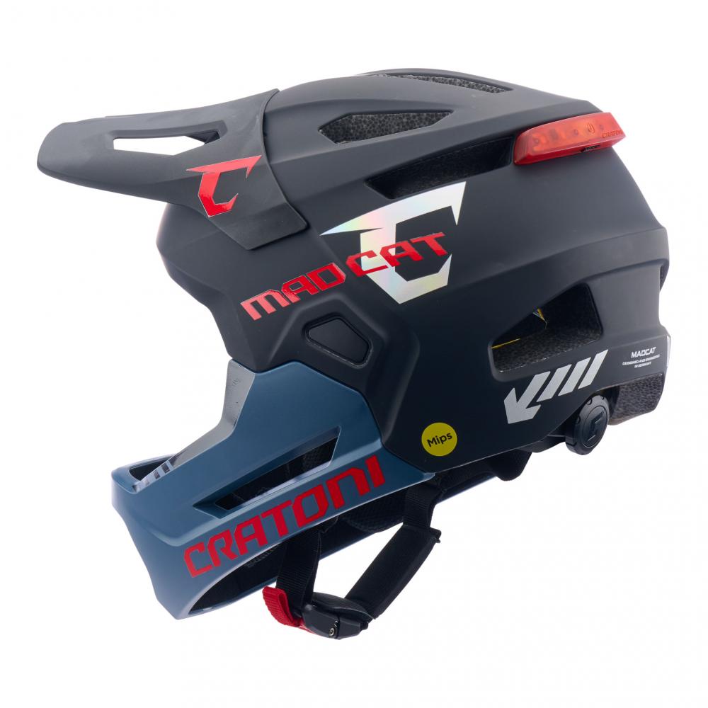 CRATONI MadCat MIPS Kinder-Fullface-Helm S-M 49-56 cm Gunmetal-Red Matt