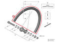 SHIMANO RIM FOR COMPLETE WHEEL, FOR WH-R9270-C36-TU - 12MM