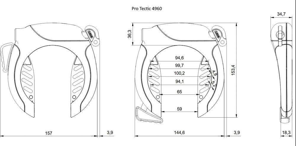 Abus Rahmenschloss Pro Tectic 4960 LH NKR schwarz