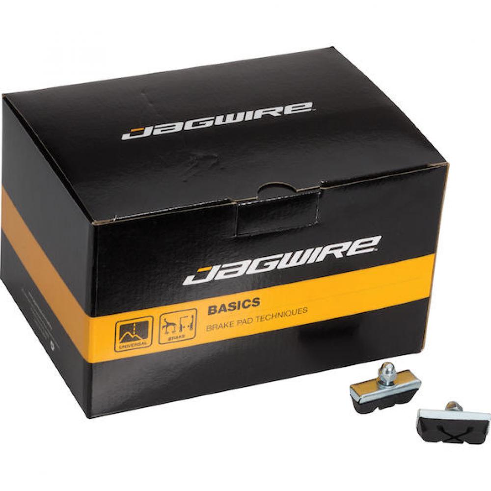 Jagwire Bremsschuhe Mountain Basic 50 mm Schwarz/silber - zuverlässige Allwetter-Bremsleistung