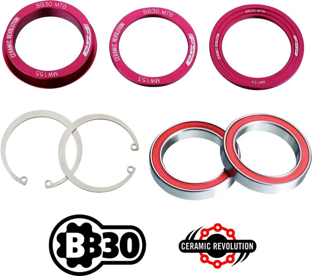 FSA Innenlager MTB BB30 68/73 Ø 30 mm Rot - leichtgängiges Tretlager für BB30-Rahmen