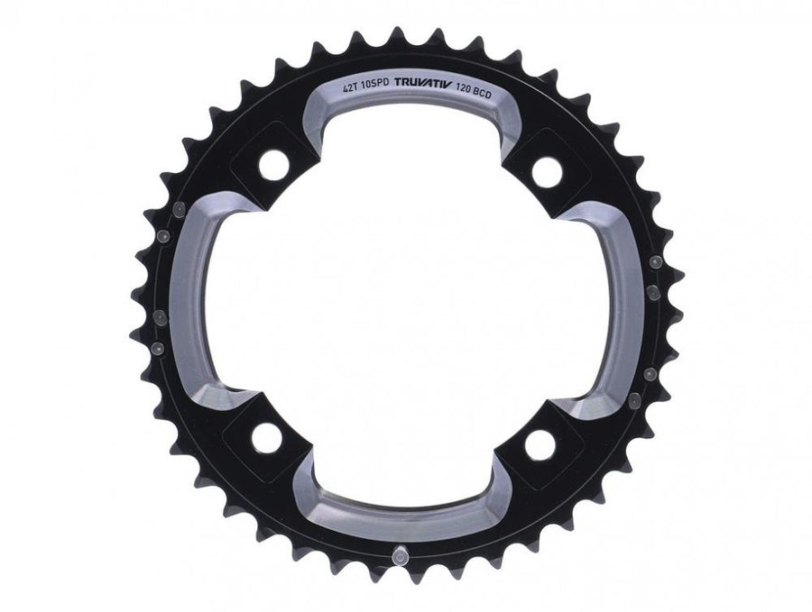 SRAM Truvativ MTB Kettenblatt 42T 10-fach, 120 BCD, schwarz-silber.