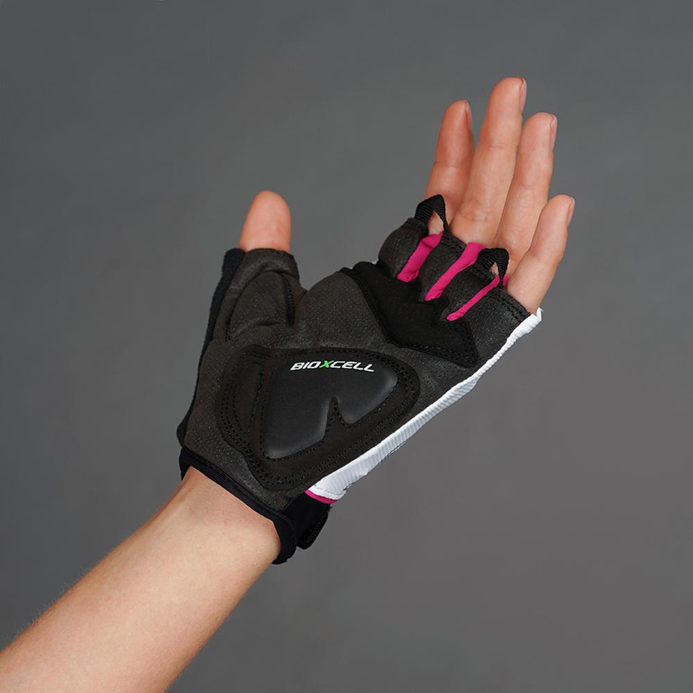 CHIBA BioXCell Lady - Radhandschuhe Damen, weiß, Größe L, mit Gelpolsterung