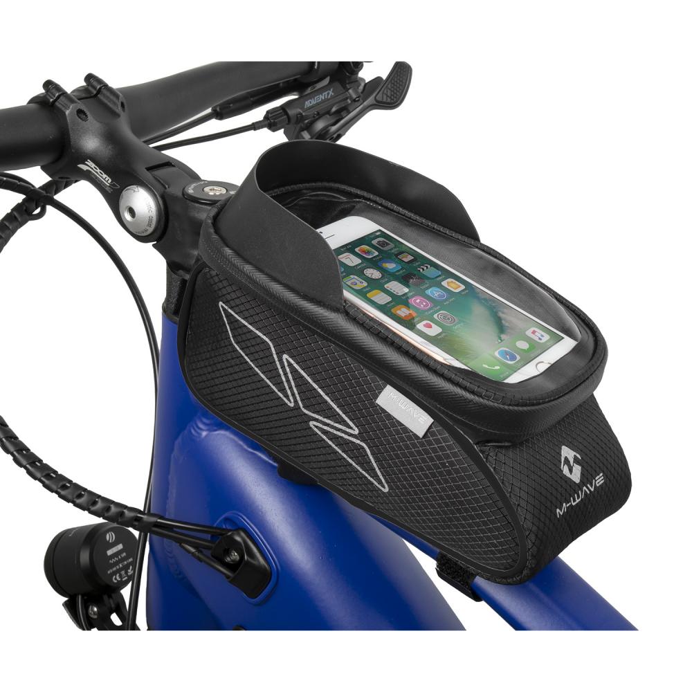 M-WAVE Rotterdam Top XL SC Oberrohrtasche geräumige Rahmentasche mit Smartphone-Fach