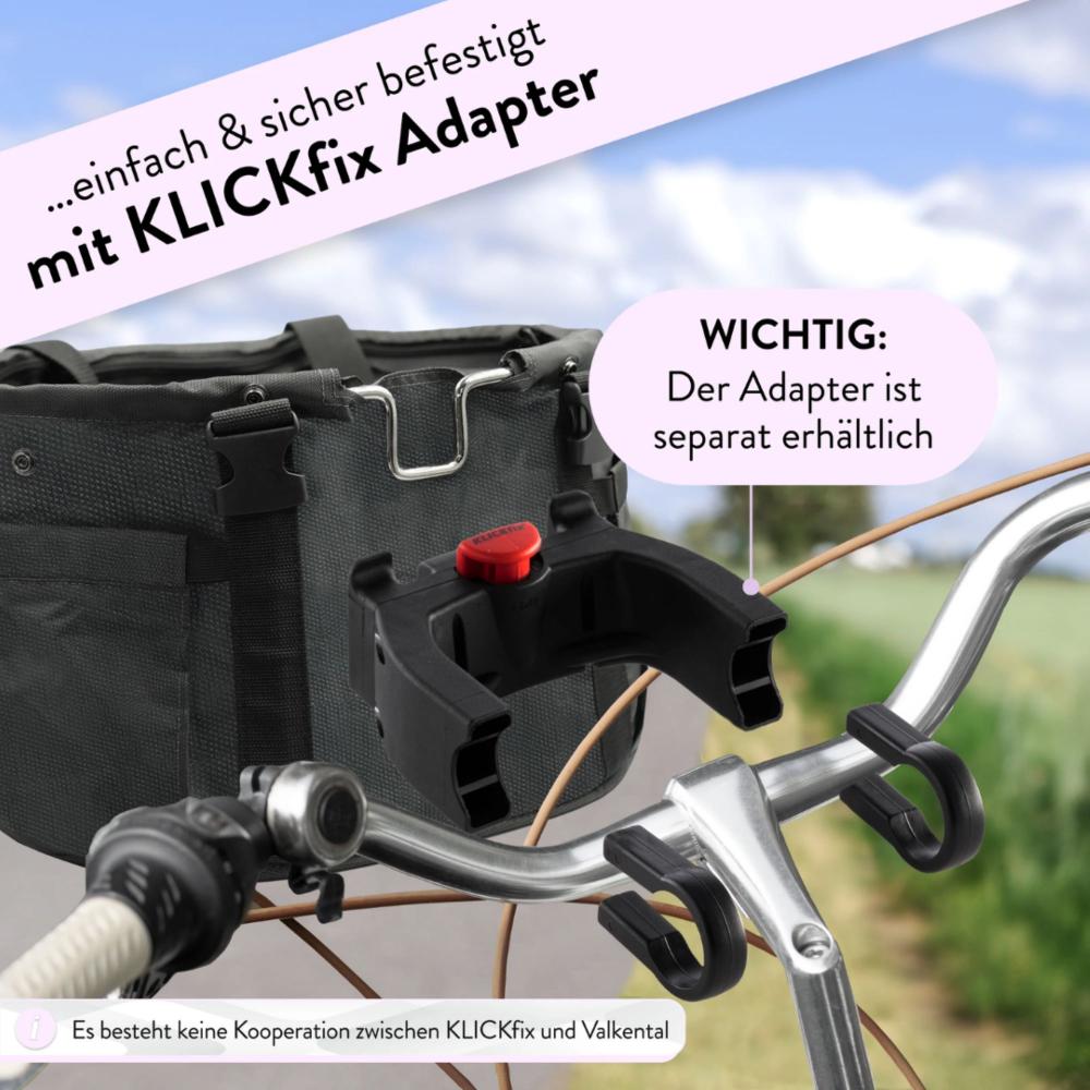 Valkental Fahrradkorb für Hunde medium mit Fenster grau