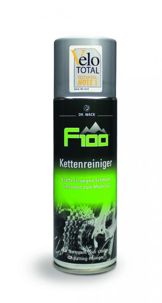DR WACK F100 Kettenreiniger 300ml Spray für Fahrradketten, mit Velo Total Testsiegel Note 1